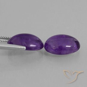 Gemme di Ametista Viola medio naturale da 10.95 ct, Ovale, Trasparente