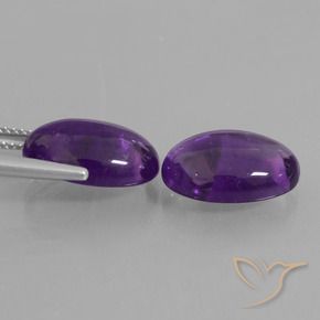 Gemme di Ametista Viola medio naturale da 11.45 ct, Ovale, Trasparente
