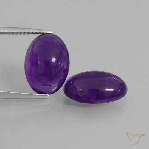 10.63ctw Naturale Viola medio Ametista, Ovale, Trasparente