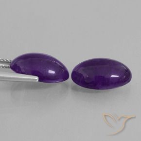 Gemme di Ametista Viola medio naturale da 10.63 ct, Ovale, Trasparente