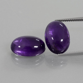 Gemme di Ametista Viola scuro naturale da 12.84 ct, Taglio ovale, Trasparente