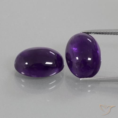 12.34ctw Naturale Viola scuro Ametista, Ovale, Trasparente