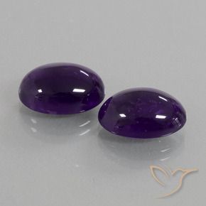 Gemme di Ametista Viola scuro naturale da 12.34 ct, Ovale, Trasparente