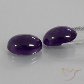 Gemme di Ametista Viola scuro naturale da 12.34 ct, Ovale, Trasparente