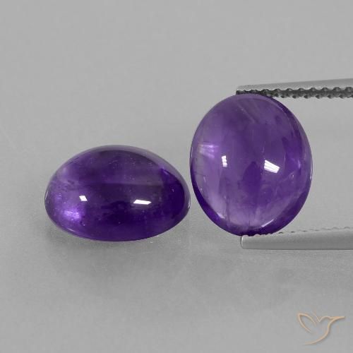 6.42ctw Naturale Viola medio Ametista, Ovale, Trasparente