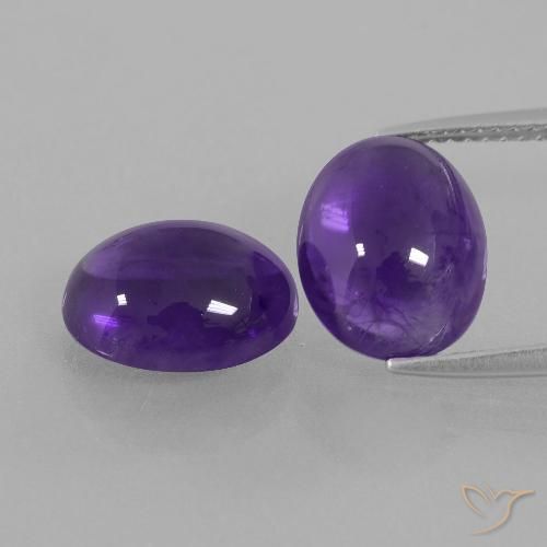 Gemme di Ametista Viola medio naturale da 6.89 ct, Ovale, Trasparente