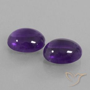 Gemme di Ametista Viola medio naturale da 6.89 ct, Ovale, Trasparente