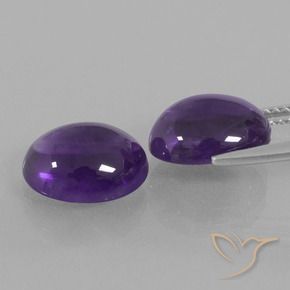 Gemme di Ametista Viola medio naturale da 6.89 ct, Ovale, Trasparente