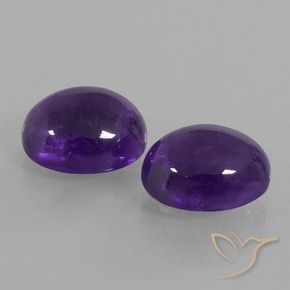 Gemme di Ametista Viola medio naturale da 8.45 ct, Ovale, Trasparente