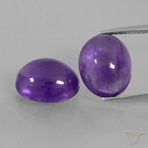 7.53ctw Naturale Viola medio-chiaro Ametista, Ovale, Trasparente