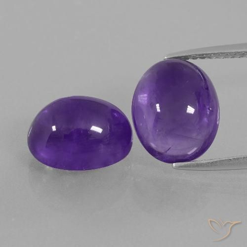 7.95ctw Naturale Viola medio Ametista, Ovale, Trasparente