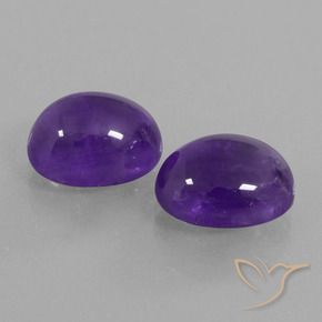 Gemme di Ametista Viola medio naturale da 7.95 ct, Ovale, Trasparente