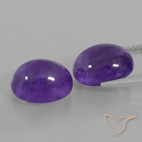 Gemme di Ametista Viola medio naturale da 7.95 ct, Ovale, Trasparente