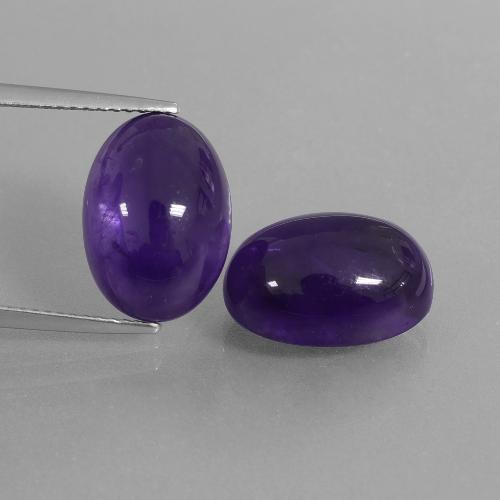 Gemme di Ametista Viola scuro naturale da 14.72 ct, Taglio ovale, Trasparente