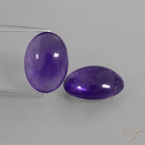 10.31ctw Naturale Viola scuro Ametista, Ovale, Trasparente