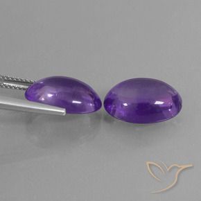 Gemme di Ametista Viola medio naturale da 10.67 ct, Ovale, Trasparente