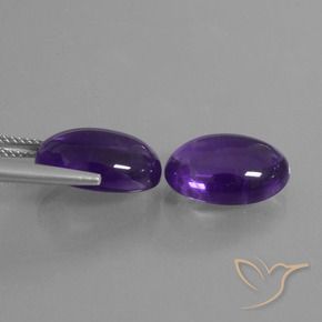 Gemme di Ametista Viola medio naturale da 11.97 ct, Ovale, Trasparente