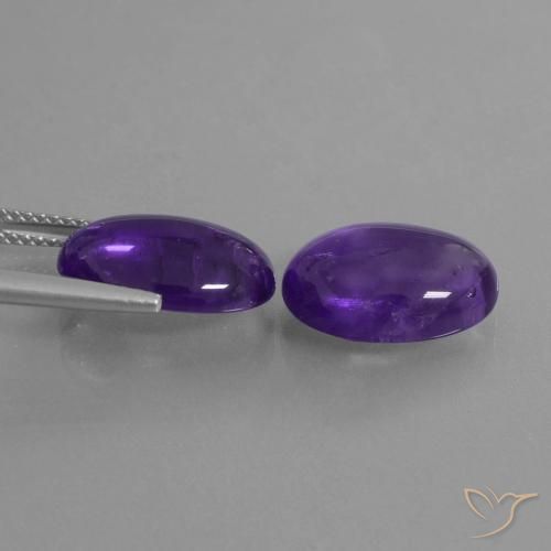 Gemme di Ametista Viola medio naturale da 10.26 ct, Ovale, Trasparente