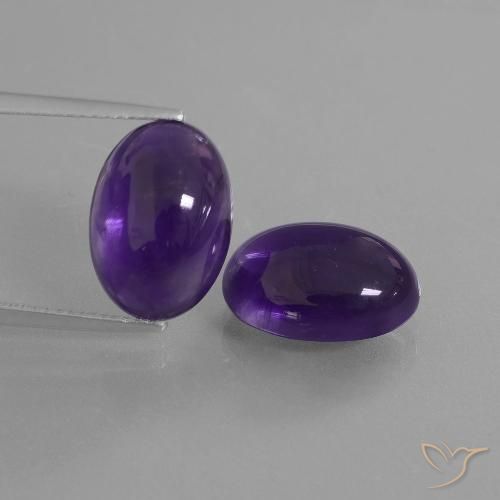12.53ctw Naturale Viola scuro Ametista, Ovale, Trasparente