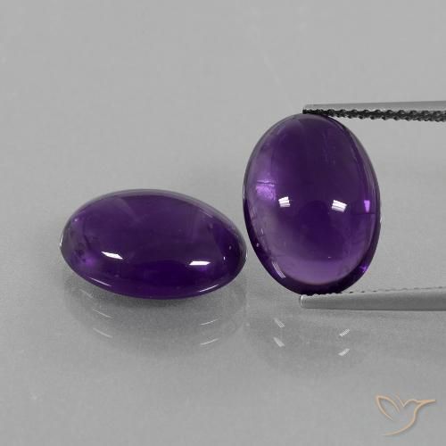 10.34ctw Naturale Viola scuro Ametista, Ovale, Trasparente