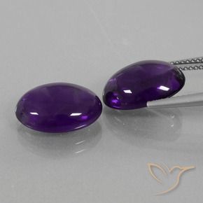 Gemme di Ametista Viola scuro naturale da 10.34 ct, Ovale, Trasparente
