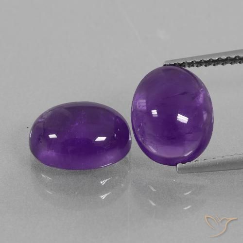 5.83ctw Naturale Viola medio Ametista, Ovale, Trasparente