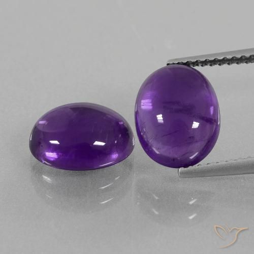 5.61ctw Naturale Viola medio Ametista, Ovale, Trasparente