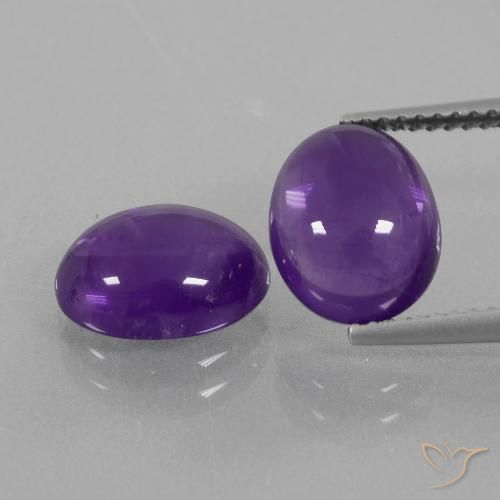 5.23ctw Naturale Viola medio Ametista, Ovale, Trasparente