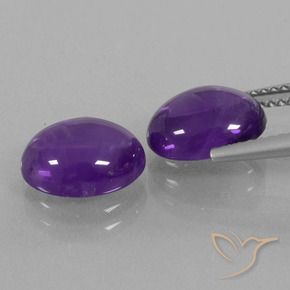 Gemme di Ametista Viola medio naturale da 5.23 ct, Ovale, Trasparente