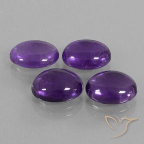 Gemme di Ametista Viola medio naturale da 8.83 ct, Ovale, Trasparente