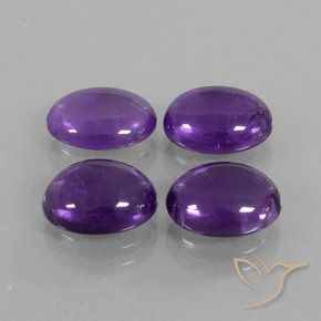 Gemme di Ametista Viola medio naturale da 8.83 ct, Ovale, Trasparente