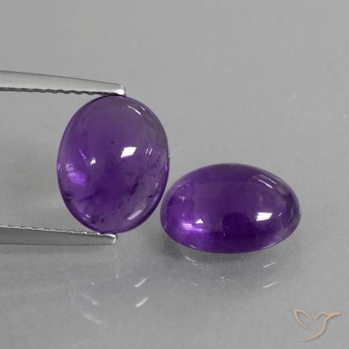 4.97ctw Naturale Viola medio Ametista, Ovale, Trasparente