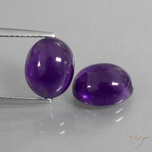 6.14ctw Naturale Viola medio Ametista, Ovale, Trasparente