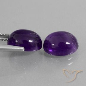 Gemme di Ametista Viola medio naturale da 6.14 ct, Ovale, Trasparente