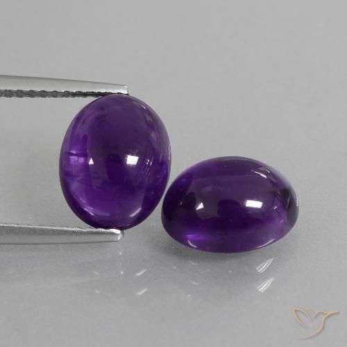 6.09ctw Naturale Viola medio Ametista, Ovale, Trasparente