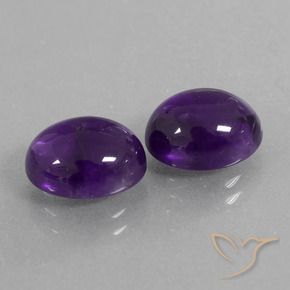 Gemme di Ametista Viola medio naturale da 6.09 ct, Ovale, Trasparente