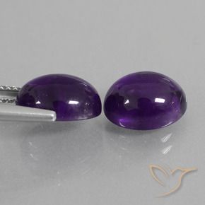 Gemme di Ametista Viola medio naturale da 6.09 ct, Ovale, Trasparente