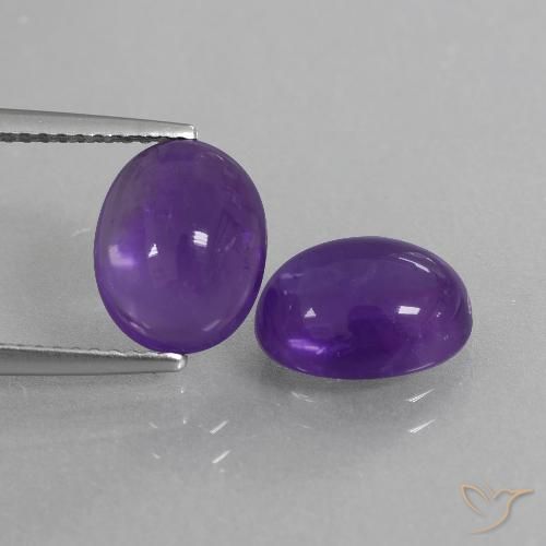 5.36ctw Naturale Viola medio Ametista, Ovale, Trasparente