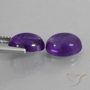 Gemme di Ametista Viola medio naturale da 5.36 ct, Ovale, Trasparente