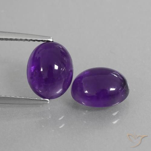 5.95ctw Naturale Viola medio Ametista, Ovale, Trasparente