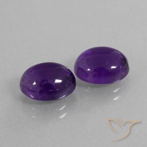 Gemme di Ametista Viola medio naturale da 5.95 ct, Ovale, Trasparente