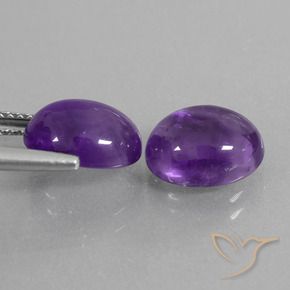 Gemme di Ametista Viola medio-chiaro naturale da 5.80 ct, Taglio ovale, Trasparente