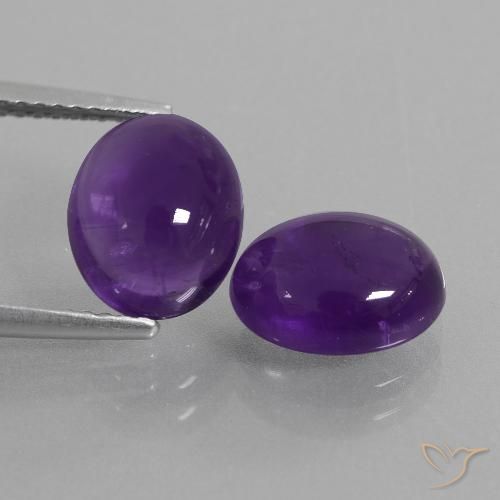 5.55ctw Naturale Viola medio Ametista, Ovale, Trasparente