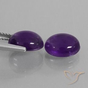 Gemme di Ametista Viola medio naturale da 5.55 ct, Ovale, Trasparente