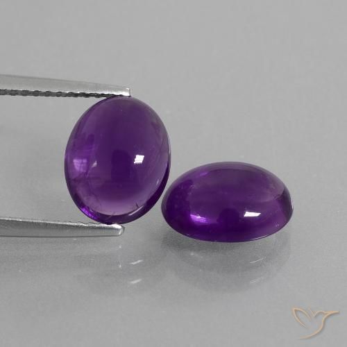 4.65ctw Naturale Viola scuro Ametista, Ovale, Trasparente