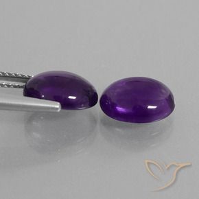 Gemme di Ametista Viola scuro naturale da 4.65 ct, Ovale, Trasparente