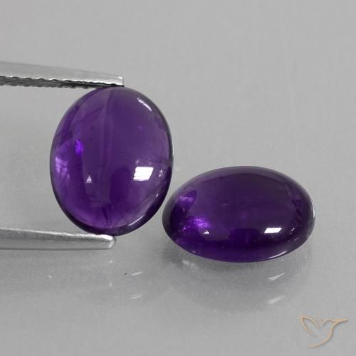 4.10ctw Naturale Viola medio Ametista, Ovale, Trasparente
