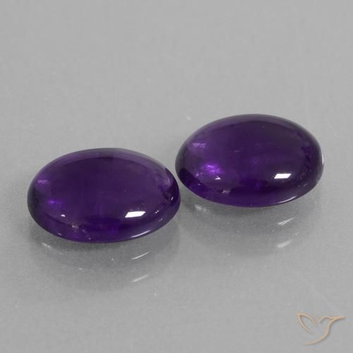 Gemme di Ametista Viola medio naturale da 4.10 ct, Ovale, Trasparente