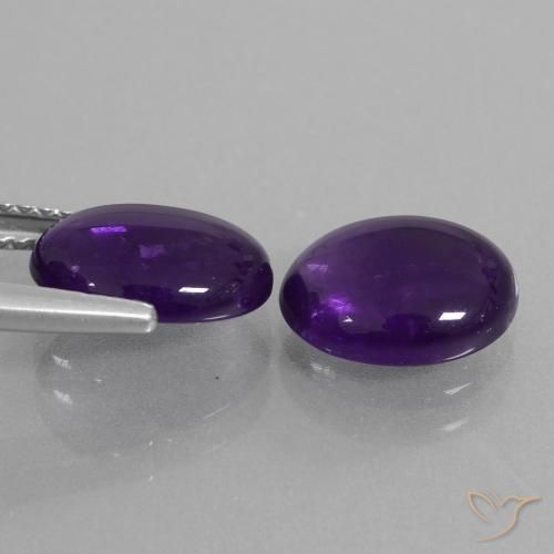Gemme di Ametista Viola medio naturale da 4.10 ct, Ovale, Trasparente