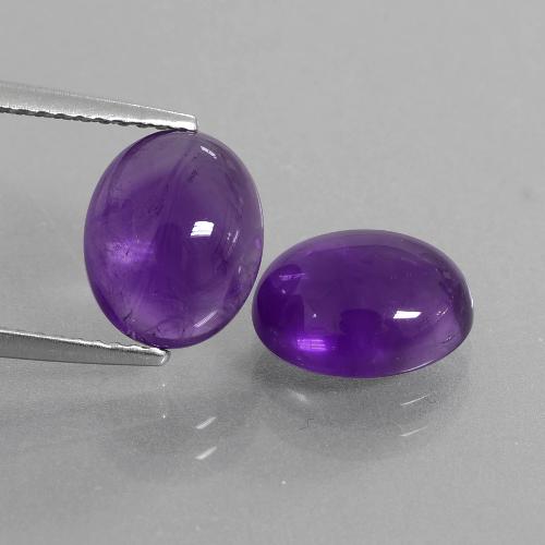 Gemme di Ametista Viola medio naturale da 5.38 ct, Taglio ovale, Trasparente